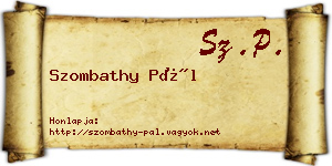 Szombathy Pál névjegykártya