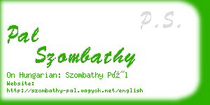 pal szombathy business card